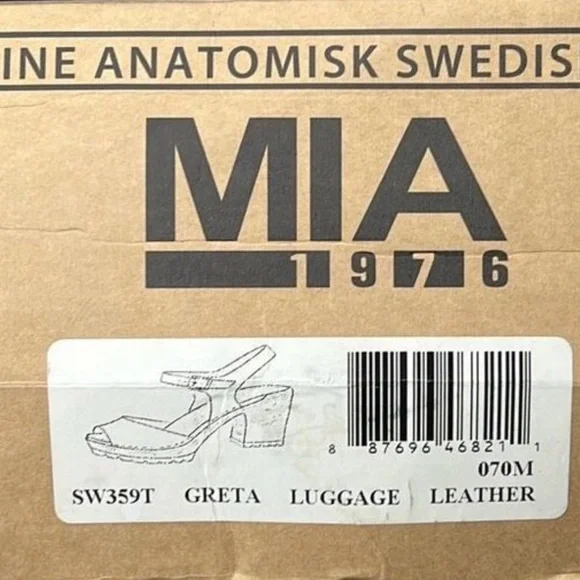 MIA Greta Swedish clog/SandalTan Leather Women's Sandals. 37 (61/2-7) - Picture 7 of 9